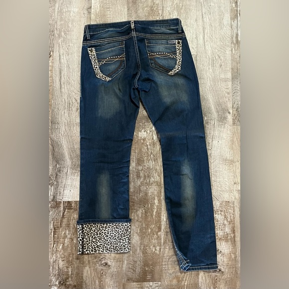Cruel Girl Leopard Cuff Jeans - Picture 2 of 3